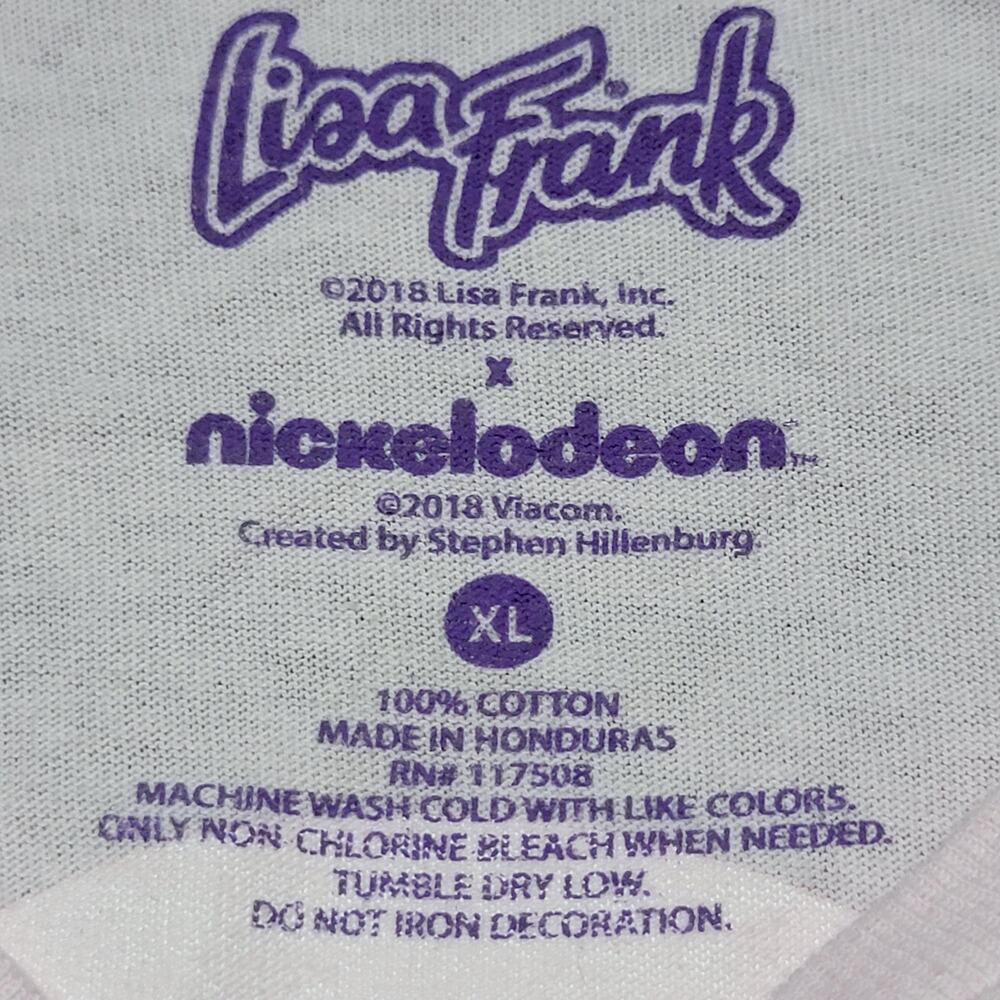 Lisa Frank X Nickelodeon Pink Tee Spongebob on a Unicorn w/ Pocket - Size XL - Picture 6 of 6